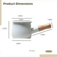 thumbnail image 4 of Enamel Milk Warmer Pot, Japanese Style Mini Saucepan, White Butter Melter with Wood Handle, Single Serve Stove Top Cookware for Sauce, Coffee, 4 of 5