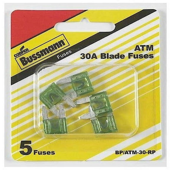 Bussmann ATM Blade Fuse BP/ATM-30-RP - 30 Amp, 30V, Green - 1 Pack