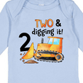 thumbnail image 4 of Inktastic Two and Digging It Bulldozer 2nd Birthday Boys or Girls Long Sleeve Baby Bodysuit, 4 of 5