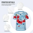 thumbnail image 4 of Daiia Red Funny Crab on Blue Stripe Mens Baseball Jersey Button Down Shirts Short Sleeve Sports Uniforms-X-Large, 4 of 9