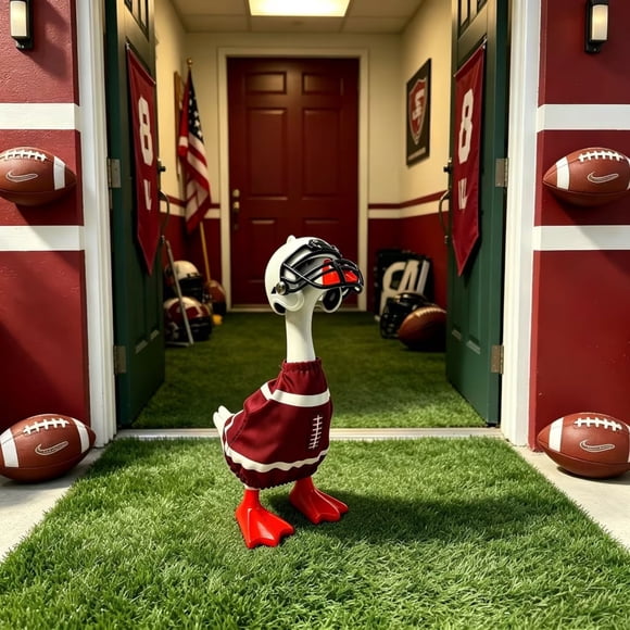 EGNMCR Home Decor, Room Decor, Wall Decor Mini Porch Geese Clothing And Football Cap Set Decorative Geese Football Clothing 7-inch Desk Geese Outfits polyester Porch Goose Dress Up Costumes