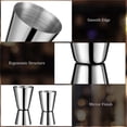 thumbnail image 3 of Gift For Bartenders, Stainless Steel Drink Measure, Easy Cleaning Barware, Double Sided Jigger, Everyday Basics Cocktail Measuring Tool (Set Of 3), 3 of 8