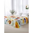 thumbnail image 5 of Spring Wildflowers King Size Flat Sheet, Wrinkleproof & Fadeproof Cooling Flat Bed Sheet Only, Leaves Pastoral Botanical Country Breathable Soft Bedding Top Sheets 105 x 98 Inches, 5 of 8