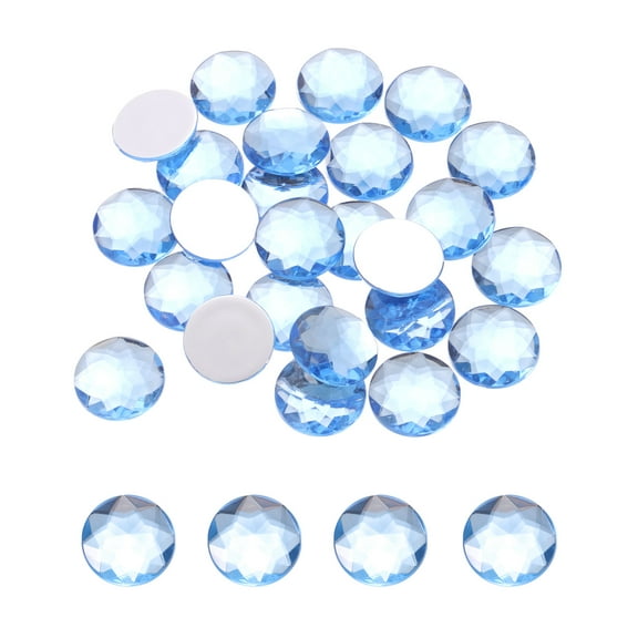 Flat Back Round Acrylic Rhinestones,25mm Sky Blue Flatback Crystal Rhinestones for Crafts Decoration 25Pcs