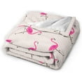 thumbnail image 2 of Pink Flamingos Bed Blanket Ultra Soft Throw Blankets All Season Warm Light Weight Cozy Plush Blankets for Home Bedroom Sofa Chair Travel, 30"X40", 2 of 5