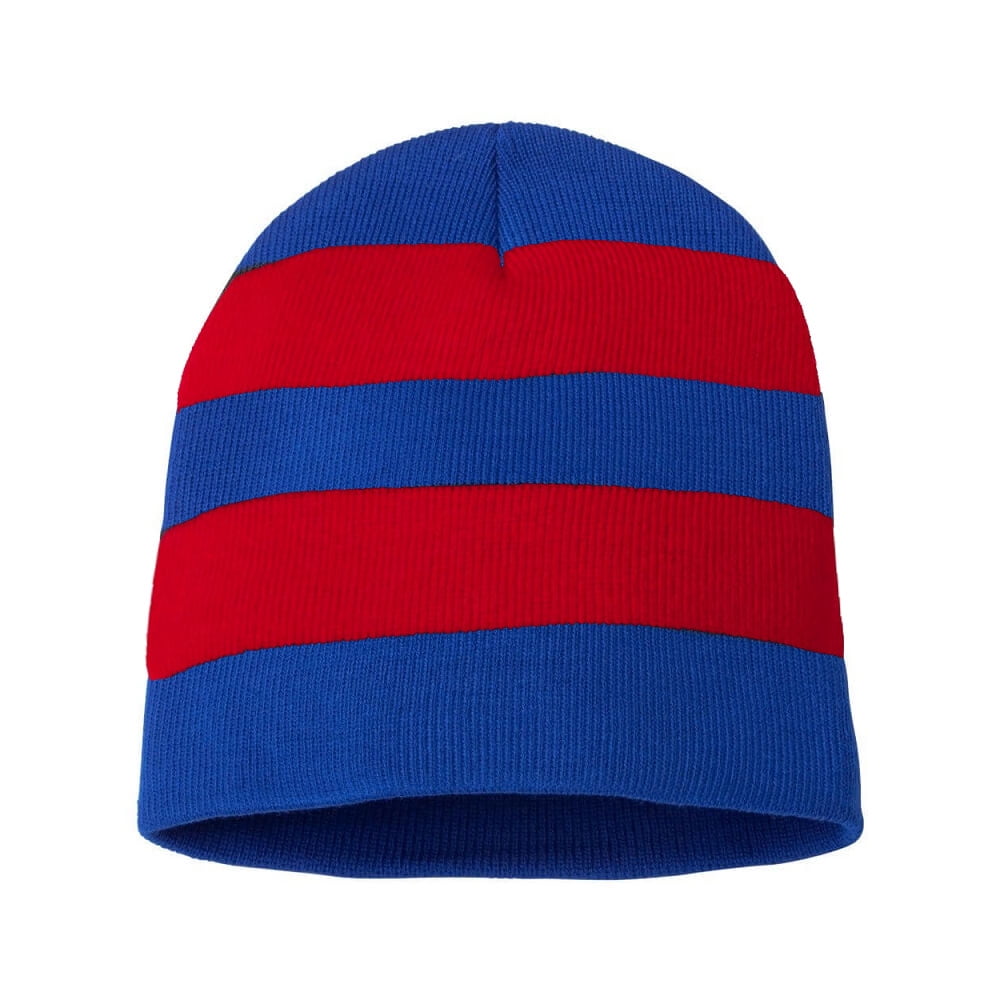 Couver Knit Winter Rugby Striped Beanie Hats for Men & Women Stay