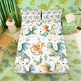 thumbnail image 5 of Manfei Dreamy Watercolor Dragon Animals Bed Sheets,Cute Cloud Stars Full Size Sheets,Yellow White,4 Pieces,1 Flat Sheet,1 Fitted Sheet and 2 Pillowcases, 5 of 6