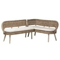 thumbnail image 2 of bali & pari Raisa Rattan BOHO Dining Nook Banquette Set, Greywashed, 2 of 9
