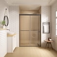 thumbnail image 4 of ACE DECOR 44-48" W x 70" H Double Sliding Shower Door, with 1/4" (6mm) Clear Tempered Glass, Matte Black Finish, Reversible Installation, 4 of 11