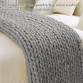 thumbnail image 6 of Admitrack Chunky Knit Blanket Throw Chenille Dark Gray 51"x63" XNR08, 6 of 17