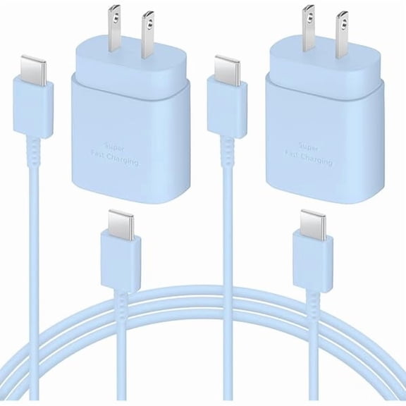 Eryueer AISNI USB C Charger, 2 Pack 25W Type C Charger Fast Charging with USBC Charger Cable 6 FT Android Phone Charge Compatible with Galaxy S25/ /S24/S23 /S22/S21/S20/Phone 17 16 15 Pro Max 16 15