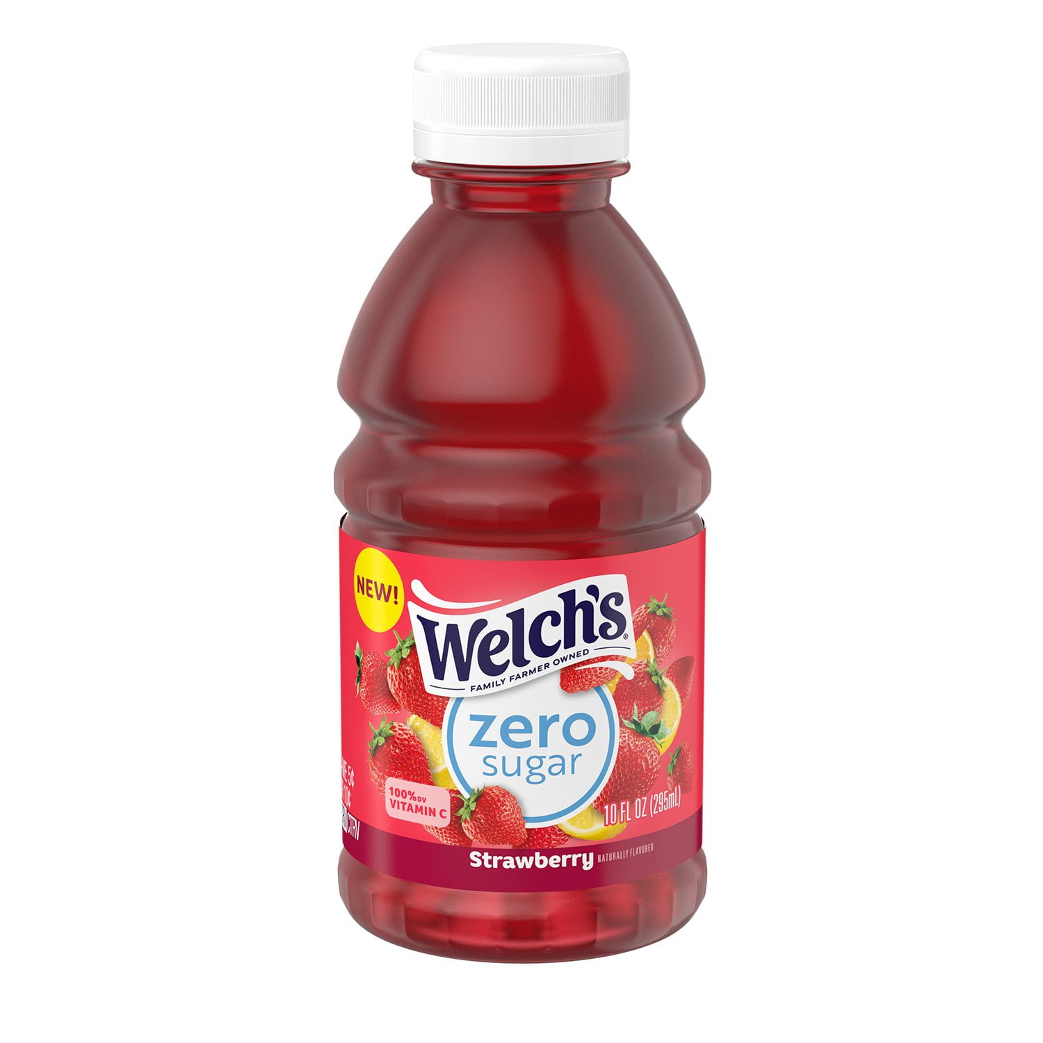 Welch's Zero Sugar Drink Variety Pack, Tropical Punch / Strawberry / Concord Grape, 10 fl oz On-the-Go Bottle (Pack of 24)