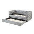 thumbnail image 3 of Pemberly Row Lansford Twin Size Tufted Nailhead Trim Daybed with Trundle in Dove Gray, 3 of 5