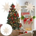 thumbnail image 5 of ABPETE Paper Star Lantern Lampshade 9 Pointed Star Hanging Decorations for Christmas New Year Wedding Party Holiday Birthday (3Pcs,White), 5 of 9