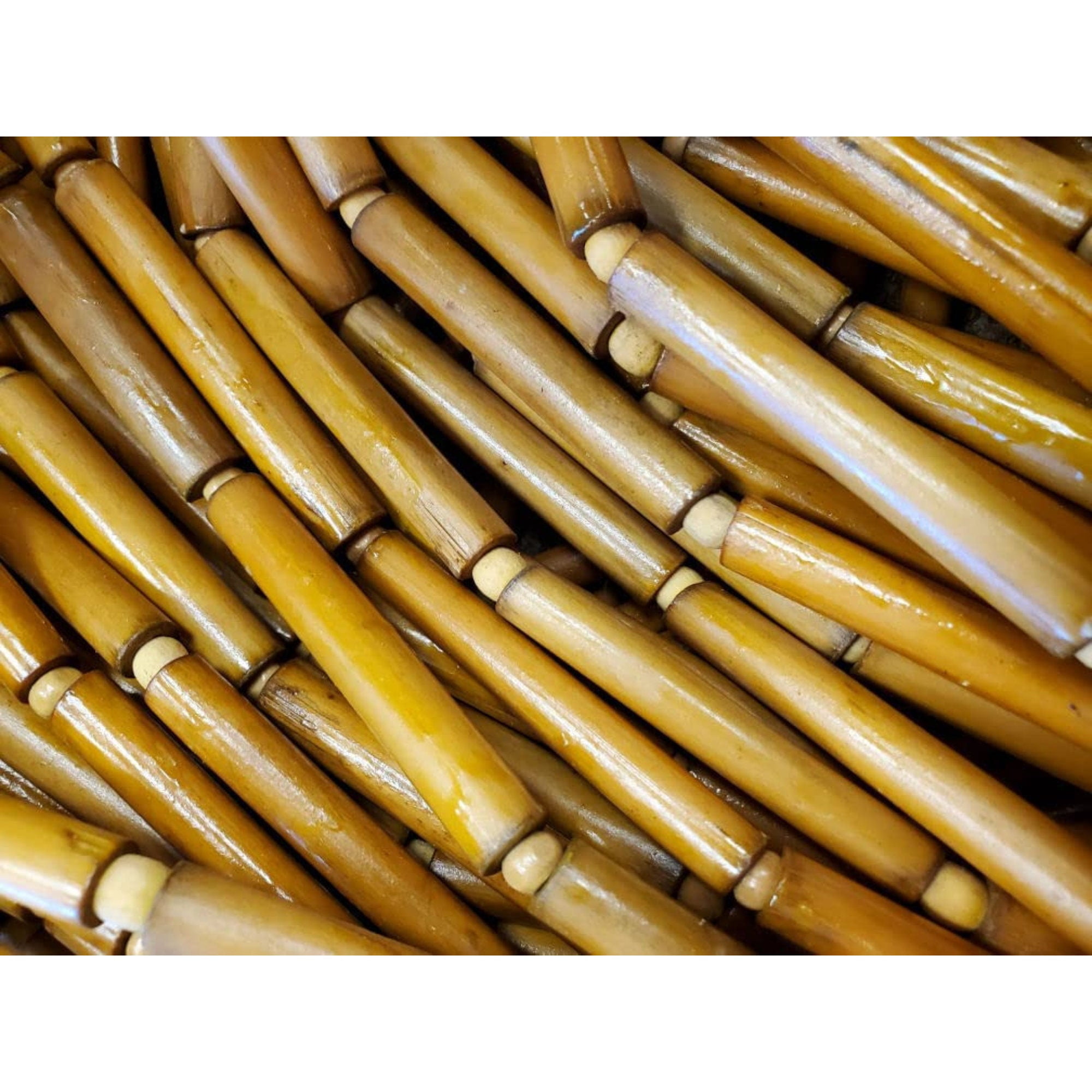 Vauluxe Natural Wooden Beaded Sheer Curtains for Living Room, 36 x 79 Inches, 65 Strands
