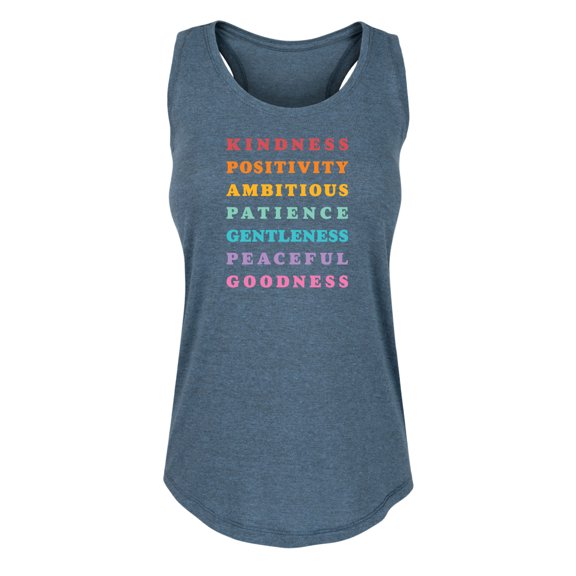 Instant Message - Stacked Rainbow Positive Words - Women's Racerback Tank