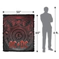 thumbnail image 2 of ACDC Blanket, 50"x60" Circular Line Art Woven Tapestry Cotton Blend Fringed Throw Blanket, 2 of 6
