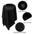 thumbnail image 2 of PULI Women's Versatile Knitted Scarf Poncho Sweater with Buttons Light Weight Spring Summer Autumn Shawl Poncho Cape Cardigan Black, 2 of 9
