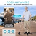 thumbnail image 5 of Stander Space Saver Walker Short, Lightweight Folding Walker for Seniors, Petite Junior Walker with Wheels, Two Wheeled Rolling Walker with Rear Ski Glides, Desert Sand, 5 of 12