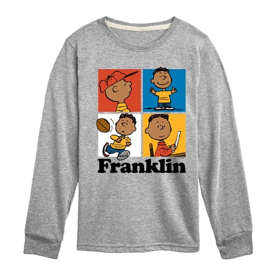 Peanuts - Franklin Grid - Youth Boys Long Sleeve Graphic T-Shirt