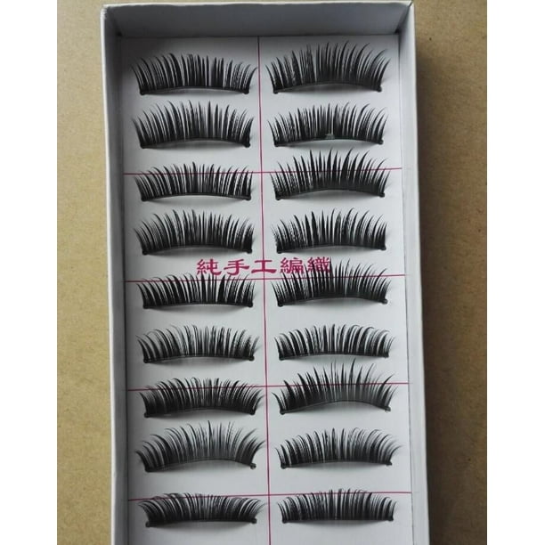 Hot selling goods!10Pairs Natural Long Eye Lashes Makeup Handmade Thick Fake False Eyelashes