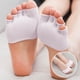 thumbnail image 5 of 4 pares de calcetines suaves con punta abierta Calcetines femeninos elegantes de cinco dedos Calcetines de tela elástica Peep Toe Almohadilla de soporte para el antepié para mujeres (blanco), 5 of 7