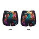thumbnail image 3 of Balery Colorful Flower Bird Pantalones cortos deportivos para mujer con forro y dos bolsillos, elásticos, para entrenamiento, gimnasio, yoga-Small, 3 of 7