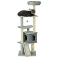 thumbnail image 1 of PawHut 57.5" Cat Tree with Scratching Posts, Bed, House, Toys, Grey, 1 of 10