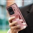 thumbnail image 6 of Design for Samsung Galaxy S20 Ultra 5G Phone Case with Screen Protector Adjustable Wrist Strap Kickstand Credit Card Slot Slim Shockproof Hybrid Rugged Protective Cover for Women 6.9" Rose gold, 6 of 14