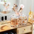 thumbnail image 3 of Yayeee 4 Pack Qtip Holder Bathroom Cotton Swab Canister with Lid Clear Dispenser Set, Beige Fall Acorns Pattern, 3 of 6