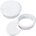 thumbnail image 1 of 2pcs Desktop Cable Thread Loop Cord Hole Cover Organizer, 60mm / 2.36" (White), 1 of 5