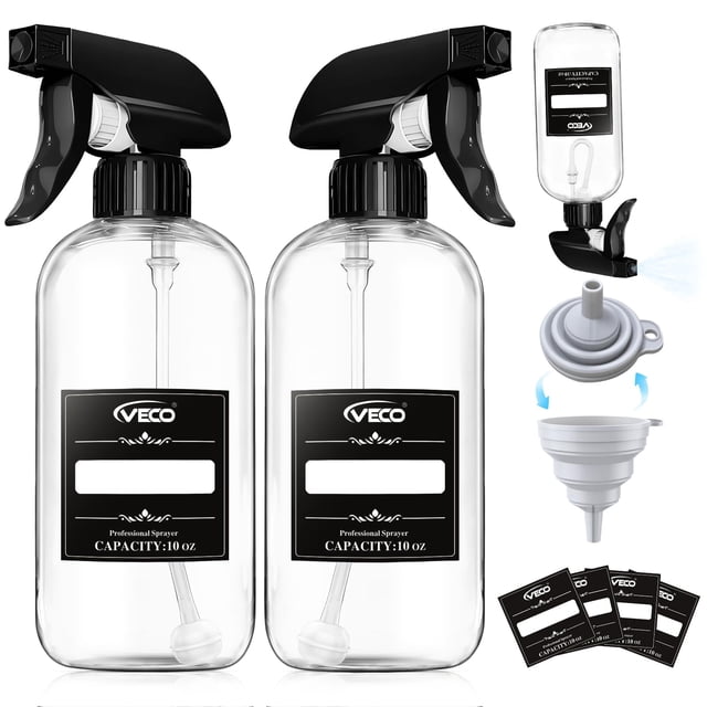 Botellas pulverizadoras Veco de 300 ml, paquete de 2, boquilla ajustable