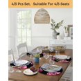 thumbnail image 5 of 15 Inch Round Placemats Set of 4, Pink Rose Non Slip Heat Insulation PP Table Mats, Vintage Abstract Garden Flower Floral Black Washable Place Mats for Kitchen Dining Party Table Decor, 5 of 7