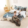 thumbnail image 4 of Manfei Vintage Sailing Ship Lighthouse Twin Bedding Sets for Kids Boys and Girls, Nautical Adventure Print Bedding Comforter Set, Reversible 7-Piece, 4 of 6