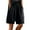 Black, variant on UAMVSH Summer Shorts for Women Casual Cotton Linen Bermuda Shorts Pleated Front Elastic Waist Trendy Pockets Long Shorts