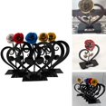 thumbnail image 4 of Rosa de metal con soporte en forma de corazón. Un regalo único para él o ella en San Valentín. Un recuerdo duradero. Decoración para el hogar. Perfecto para una sorpresa de aniversario., 4 of 4