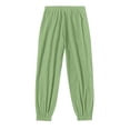 thumbnail image 7 of Cargo Pants for Men Clothes Man Solid-Color Loose Casual Pocket Drawstring Elastic-Waist Sports Pants Green L, 7 of 7