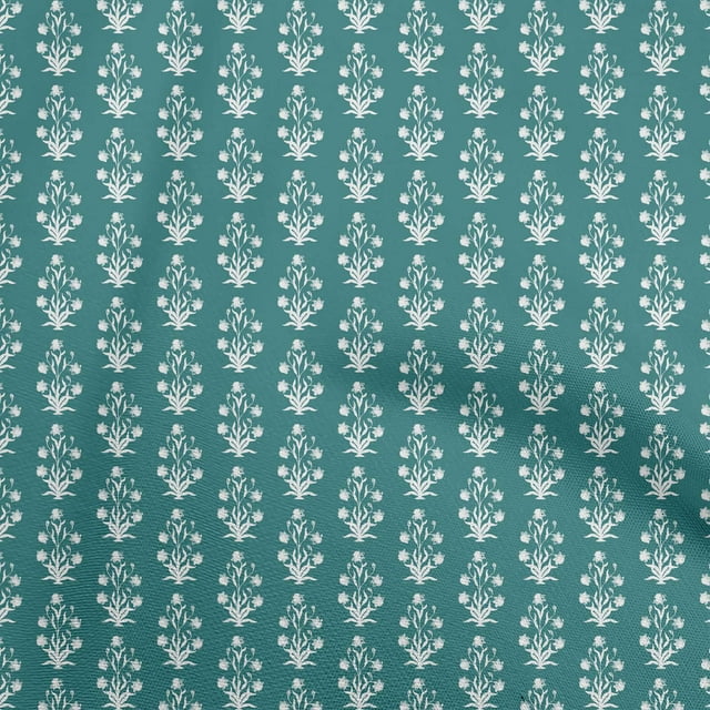 oneOone Rayon Turquoise Green Fabric Asian Block Print Sewing Craft Projects Fabric Prints By Yard 56 Inch Wide