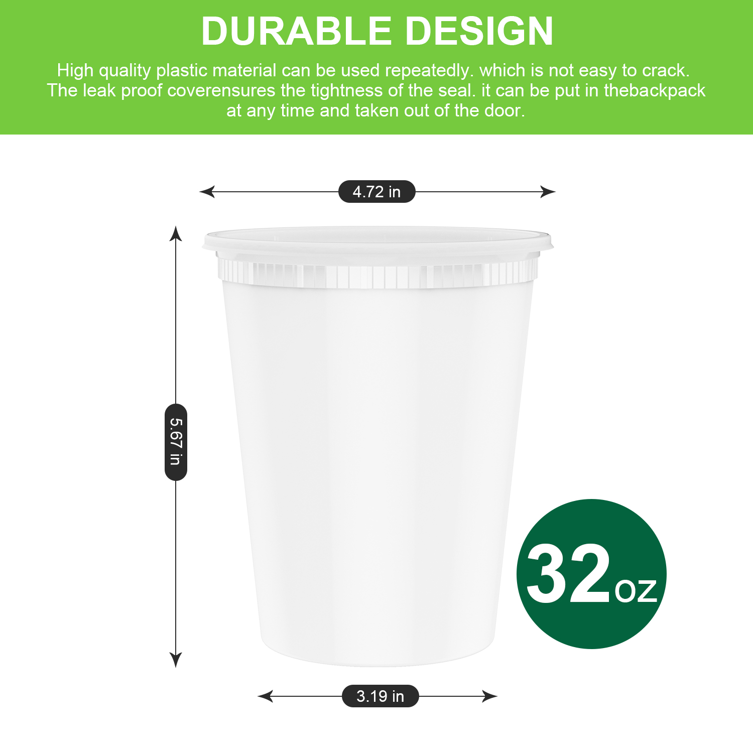 Tinana 32oz Food Storage Containers 24-Pack with Lids photo 3