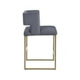 thumbnail image 5 of Meridian Furniture Caleb Square Soft Grey Velvet Low Back Bar Stool, Grey (Set of 2), 5 of 6