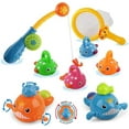 thumbnail image 1 of Juguetes de baño Juegos de pesca sin moho Ballenas de natación Mesa de agua libre de BPA Piscina Hora del baño Bañera Juguete para niños pequeños Bebé Niños Niñas Niños BANYUO  Hogar, 1 of 7
