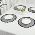 thumbnail image 6 of REGALWOVEN Placemats Set of 6 Polyester Placemats for Kitchen Dining Table Decor Heat Resistant Table Placemats Wipeable Table Mat Black Gray 15*15in, 6 of 6