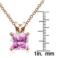 thumbnail image 2 of Rose Gold Tone over Sterling Silver 5.5ct Light Pink Cubic Zirconia 10mm Square Solitaire Necklace, 2 of 2