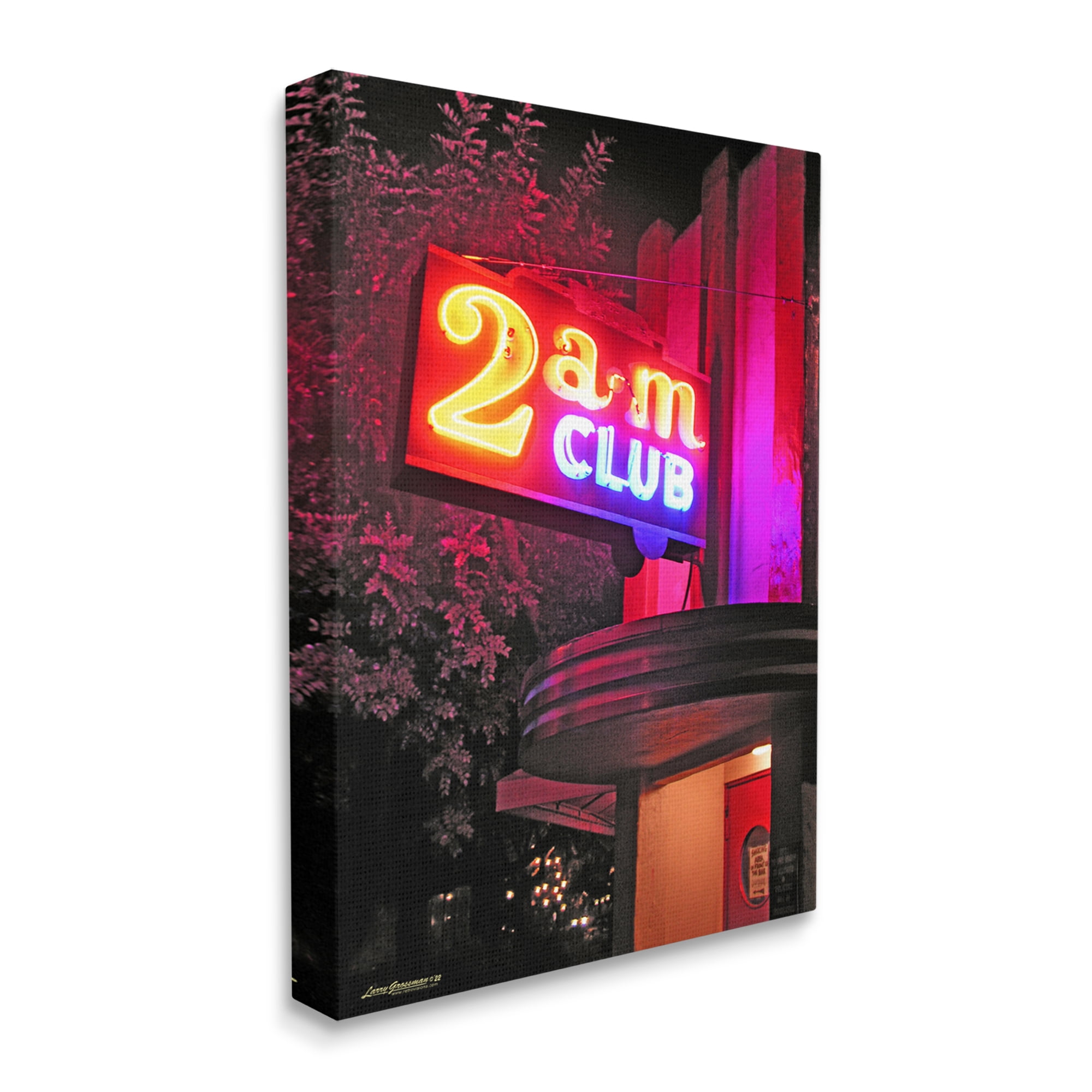 Stupell Industries Urban 2am Club Sign Travel & Places Photography Gallery Wrapped Canvas Art Print Wall Art, 30 x 40