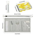 thumbnail image 3 of Cloth Wallet with Lanyard & Multiple Compartments Fashion Purse Zipper Clutch Bag for Cash Cards Coins Yellow and White Checkered Squares, 3 of 7