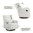 thumbnail image 3 of Spruce & Spring Swivel Glider Recliner Chair for Living Room & Nursery, Faux Leather, Saddle Brown, 3 of 13