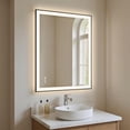 thumbnail image 5 of Topcobe Enhanced Black-framed LED Bathroom Mirror with 32" x 24" Rectangle Size, Modern Design for Comfortable Shaving & Grooming Experience, 5 of 12