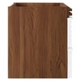 thumbnail image 3 of Vanity Cabinet (Sink not included), White Walnut, Wood, Mid Century Hotel Bedroom Bathroom, Modern Contemporary HB33498, 3 of 8