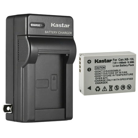 Kastar 1-Pack Battery and AC Wall Charger Replacement for Canon NB-10L NB10L NB-10LH NB10LH Battery Canon CB-2LC Charger Canon PowerShot G1 X PowerShot G3 X PowerShot G15 PowerShot G16 Cameras