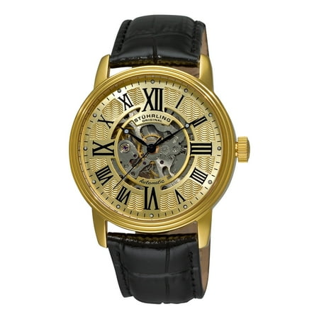 Stuhrling Original Men's Delphi Venezia Automatic Leather Strap Watch